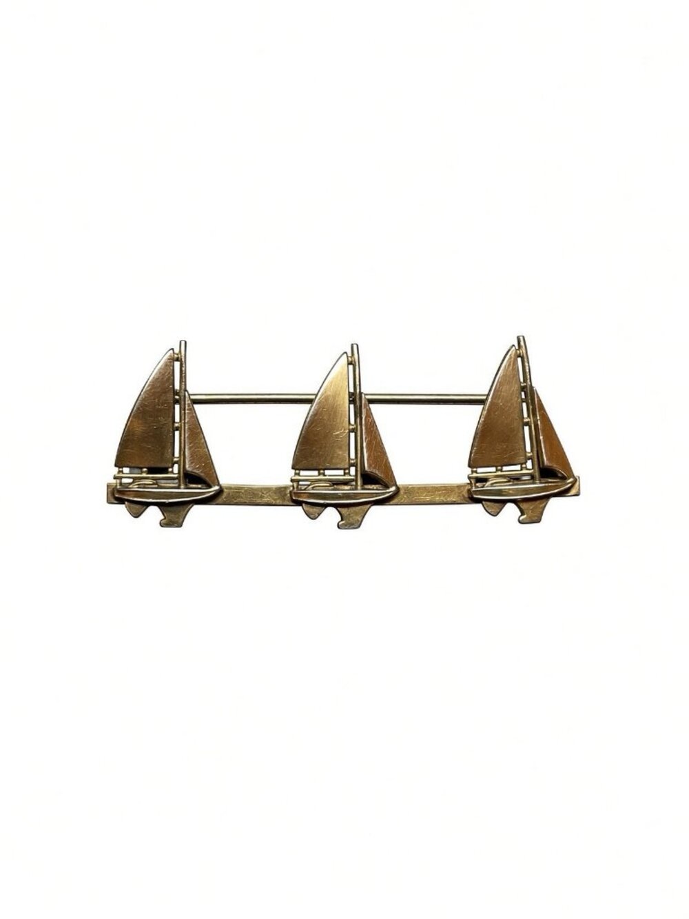 Vintage HSB 1/20 12K Gold Filled Nautical Sailboat Bar Brooch Lapel Pin 4 Grams